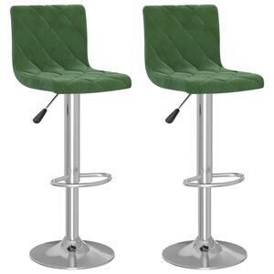 vidaXL Barhocker 2 Stk. Dunkelgr&uuml;n Samt