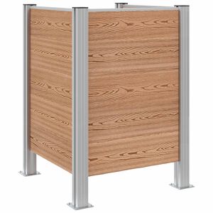 vidaXL M&uuml;lltonnenzaun Braun 85 x 85 x 115 cm Aluminium und WPC