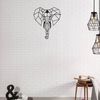 Homemania Wanddekoration Elefant 45x52 cm Stahl Schwarz