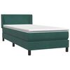 vidaXL Boxspringbett mit Matratze Dunkelgr&uuml;n 90x220 cm Samt