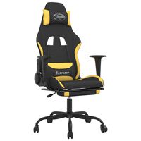 vidaXL Gaming-Stuhl mit Massage & Fußstütze Schwarz und Gelb Stoff