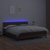 vidaXL Boxspringbett mit Matratze & LED Braun 180x200 cm Kunstleder