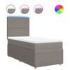 vidaXL Boxspringbett mit Matratze Taupe 90x200 cm Stoff