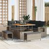 vidaXL Gartensofa-set mit Kissen 8 pcs Grau Poly-Rattan