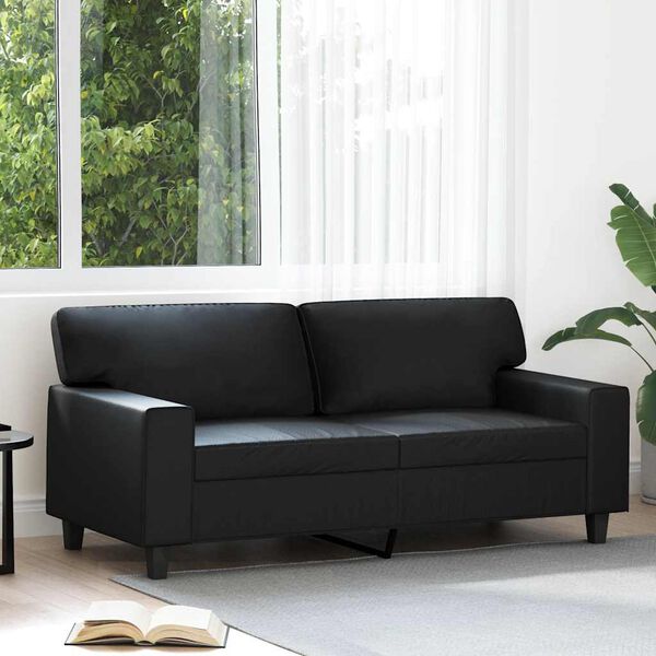 vidaXL 2-Sitzer-Sofa Schwarz 140 cm Kunstleder