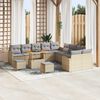 vidaXL Gartensofa-set mit Kissen 13 pcs Beige Poly Rattan