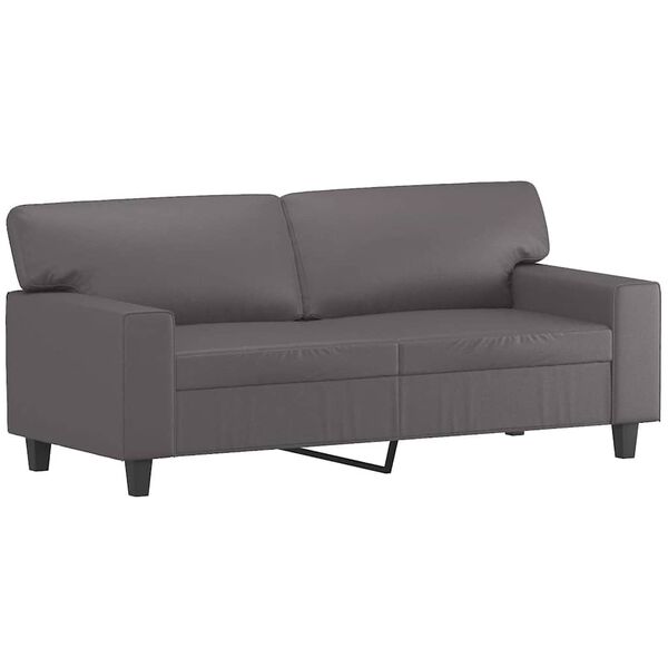vidaXL 2-Sitzer-Sofa Grau 140 cm Kunstleder