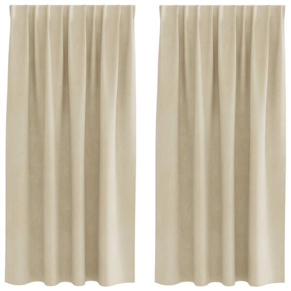vidaXL Verdunkelungsvorh&auml;nge 2 pcs Creme 140 x 175 cm Samt