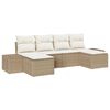 vidaXL Gartensofa-set mit Kissen 6 pcs Beige Poly-Rattan