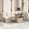 vidaXL Garten-Sofa-Set 8 pcs Beige Poly-Rattan