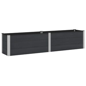 vidaXL Hochbeet Schwarz 250 x 50 x 54 cm WPC und Aluminium