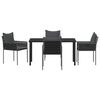 vidaXL Garten Essgruppe 5 pcs Schwarz und Grau PE-Rattan