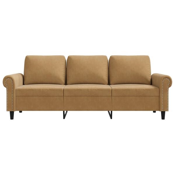 vidaXL 3-Sitzer-Sofa Braun 180 cm Samt