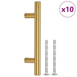 vidaXL M&ouml;belgriffe 10 Stk. Golden Lochabstand 64 mm Gesamtl&auml;nge 100 mm Edelstahl