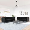 vidaXL 2-tlg. Chesterfield-Sofa-Set mit Nackenrollen Schwarz Samt