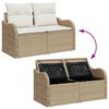 vidaXL Garten-Sofa-Set mit Speicher 9 pcs Beige Poly Rattan