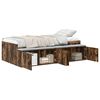 vidaXL Bettrahmen Ger&auml;ucherte Eiche 90 x 190 cm Holzwerkstoff