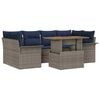 vidaXL Garten-Sofa-Set mit Speicher 7 pcs Grau Poly Rattan