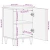vidaXL Badschrank 38x33x58 cm Massivholz Mango