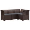 vidaXL 4-Sitzer Gartensofa mit Kissen Rattan-Look PP Braun