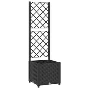 vidaXL Garten-Pflanzgef&auml;&szlig; mit Spalier Schwarz 40 x 40 x 136 cm PP