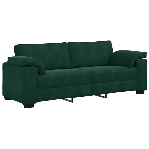 vidaXL 3-Sitzer-Sofa Dunkelgr&uuml;n 220x77x82 cm Samt