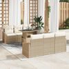 vidaXL Garten-Sofa-Set mit Speicher 7 pcs Beige Poly Rattan