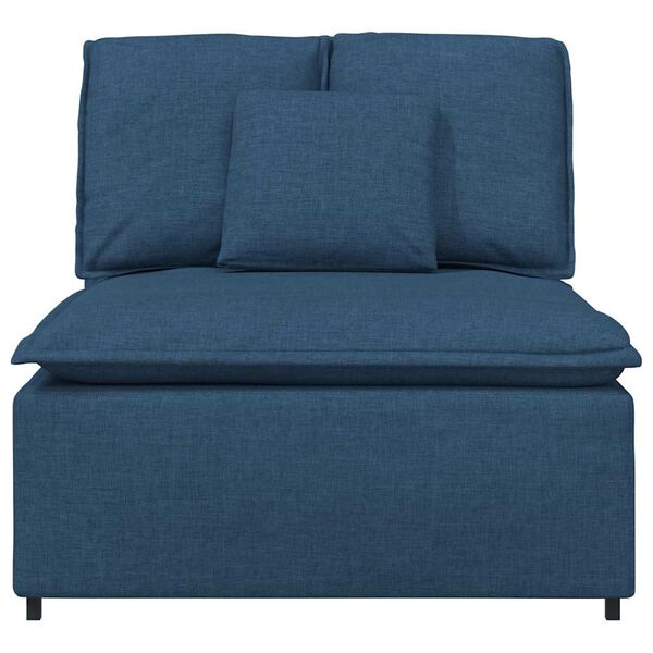 vidaXL Modulares Sofa Mittelmodul mit Kissen Blau 100 cm