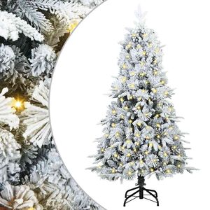 vidaXL K&uuml;nstlicher klappbarer Weihnachtsbaum Wei&szlig; 150 cm PE und PVC