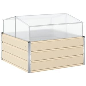 vidaXL Pflanzk&uuml;bel Elfenbein 100 x 100 x 77 cm Verzinkter Stahl