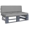 vidaXL Outdoor-Mittelsofa Paletten Impr&auml;gniertes Kiefernholz Grau