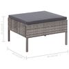 vidaXL 3-tlg. Garten-Lounge-Set mit Auflagen Poly Rattan Grau
