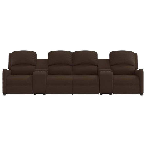 vidaXL 4-Sitzer Massagesessel mit Getränkehalter Braun Kunstleder