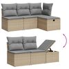 vidaXL 8-tlg. Garten-Sofagarnitur mit Kissen Beige Poly Rattan