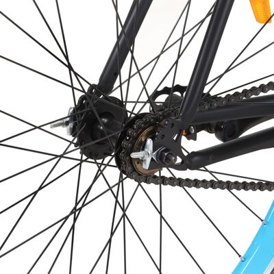vidaXL Fahrrad mit Festem Gang Schwarz und Blau 700c 55 cm