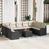 vidaXL Garten-Sofa-Set 10 pcs Schwarz und Weiß