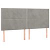 vidaXL Kopfteil Hellgrau 200 x 5 x 118/128 cm Samt
