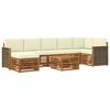 vidaXL Outdoor-Sofagarnitur 7 stk. Natur und Creme