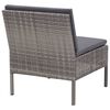 vidaXL 3-tlg. Garten-Lounge-Set mit Auflagen Poly Rattan Grau