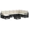 vidaXL Gartensofa-set 9 Stk. Schwarz Poly-Rattan