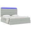 vidaXL Bett mit LED-Lichtleisten Hellgrau 180 x 200 cm Samt