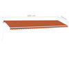 vidaXL Standmarkise Manuell Einziehbar 600x350 cm Orange/Braun