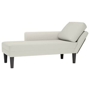 vidaXL Chaiselongue mit Kissen und Rechter Armlehne Creme Samt