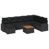 vidaXL Gartensofa-set 9 stk. Schwarz Poly-Rattan