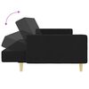 vidaXL Schlafsofa 2-Sitzer mit Fu&szlig;hocker Schwarz Stoff
