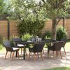 vidaXL Garten Essgruppe mit Kissen 7 pcs Schwarz Poly-Rattan