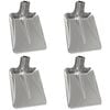 vidaXL Schaufelkopf 4 Stk. Silber 43 x 32,5 cm Aluminium