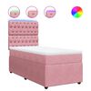 vidaXL Boxspringbett mit Matratze Rosa 90x190 cm Samt