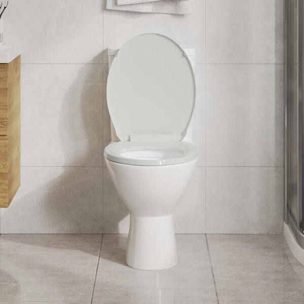 vidaXL Toilettensitz mit Absenkautomatik Wei&szlig; Oval