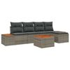 vidaXL Gartensofa-set 6 stk. 5-Sitzanzahl Grau Polyrattan